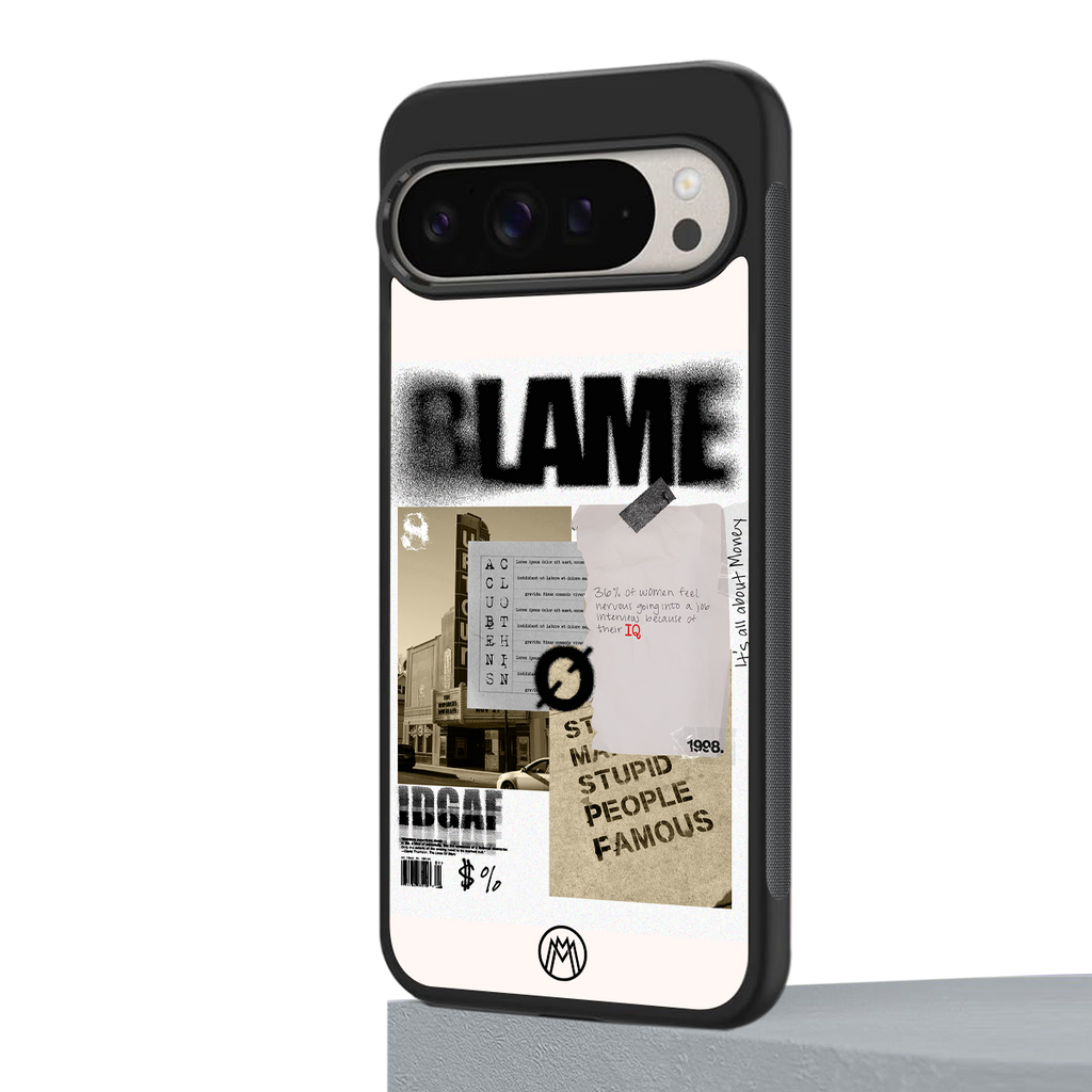 blame back phone cover | glass case for google pixel 9 pro