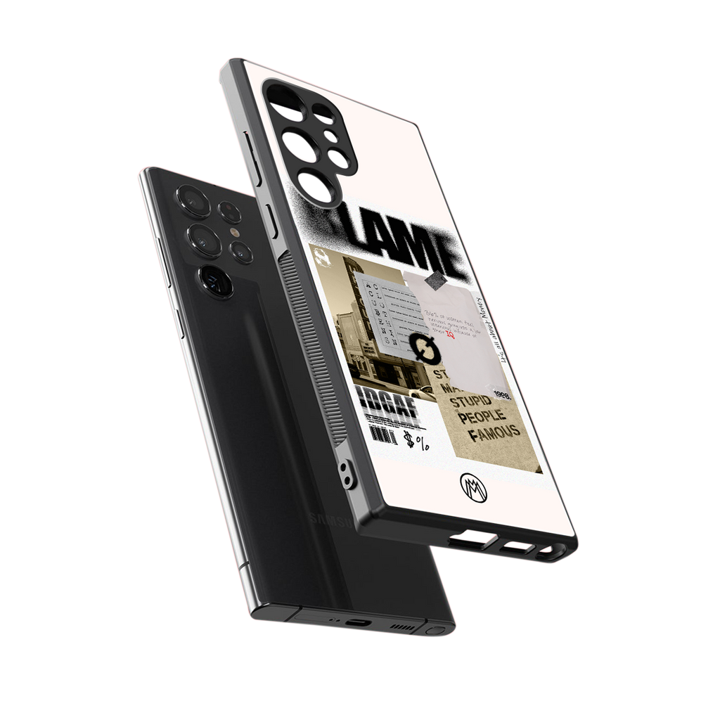 blame back phone cover | glass case for samsung galaxy s23 ultra