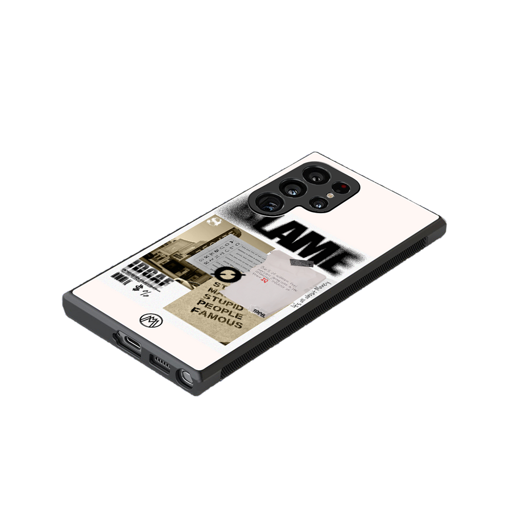 blame back phone cover | glass case for samsung galaxy s23 ultra