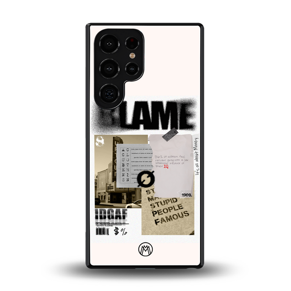 blame back phone cover | glass case for samsung galaxy s25 ultra