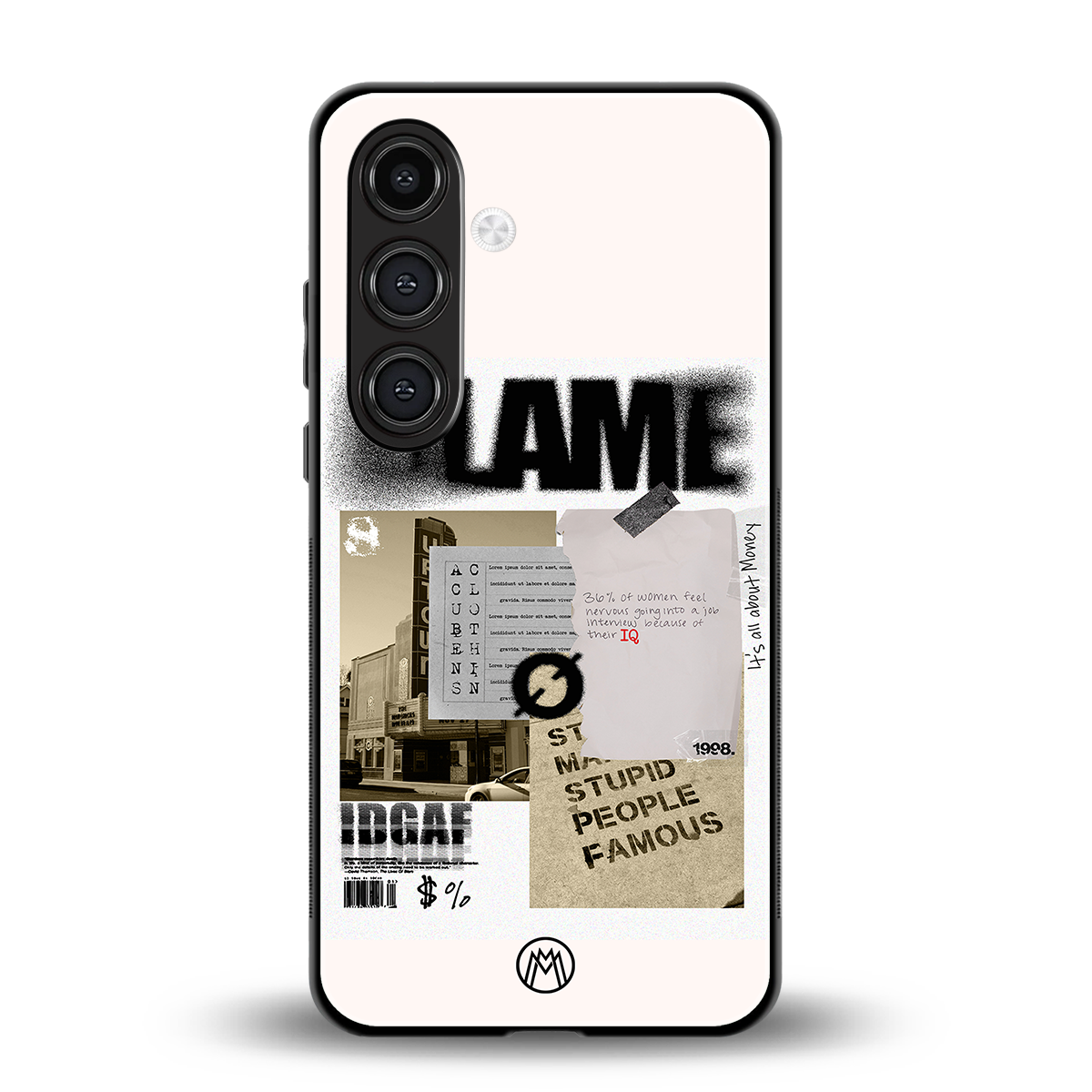 blame back phone cover | glass case for samsung galaxy s23 plus