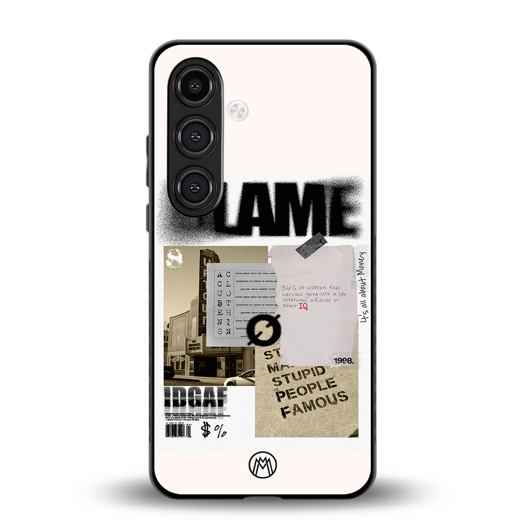 blame back phone cover | glass case for samsung galaxy s23