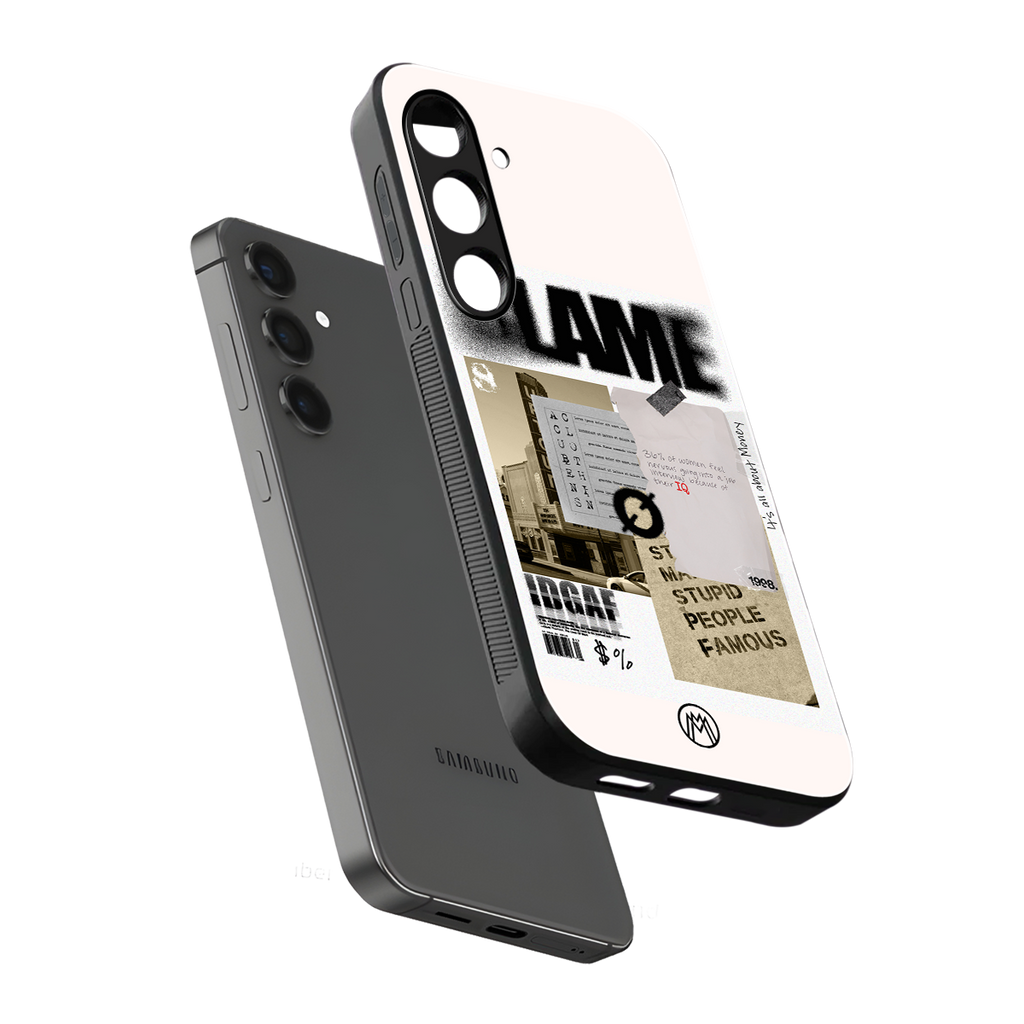 blame back phone cover | glass case for samsung galaxy s23