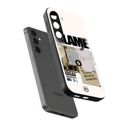 blame back phone cover | glass case for samsung galaxy s24 plus