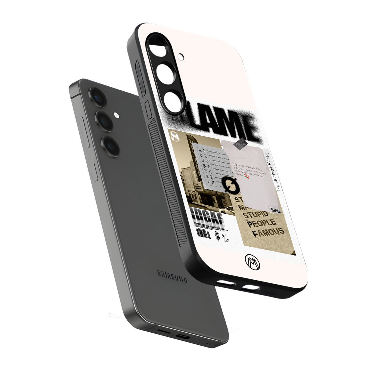 blame back phone cover | glass case for samsung galaxy s23 plus