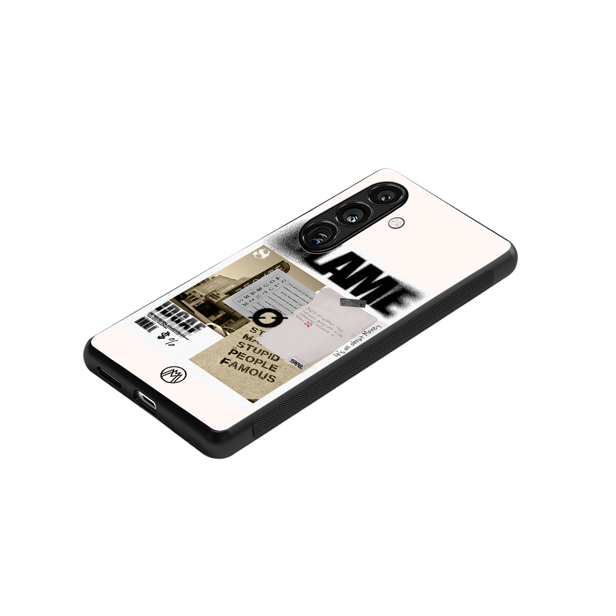 blame back phone cover | glass case for samsung galaxy s23 plus