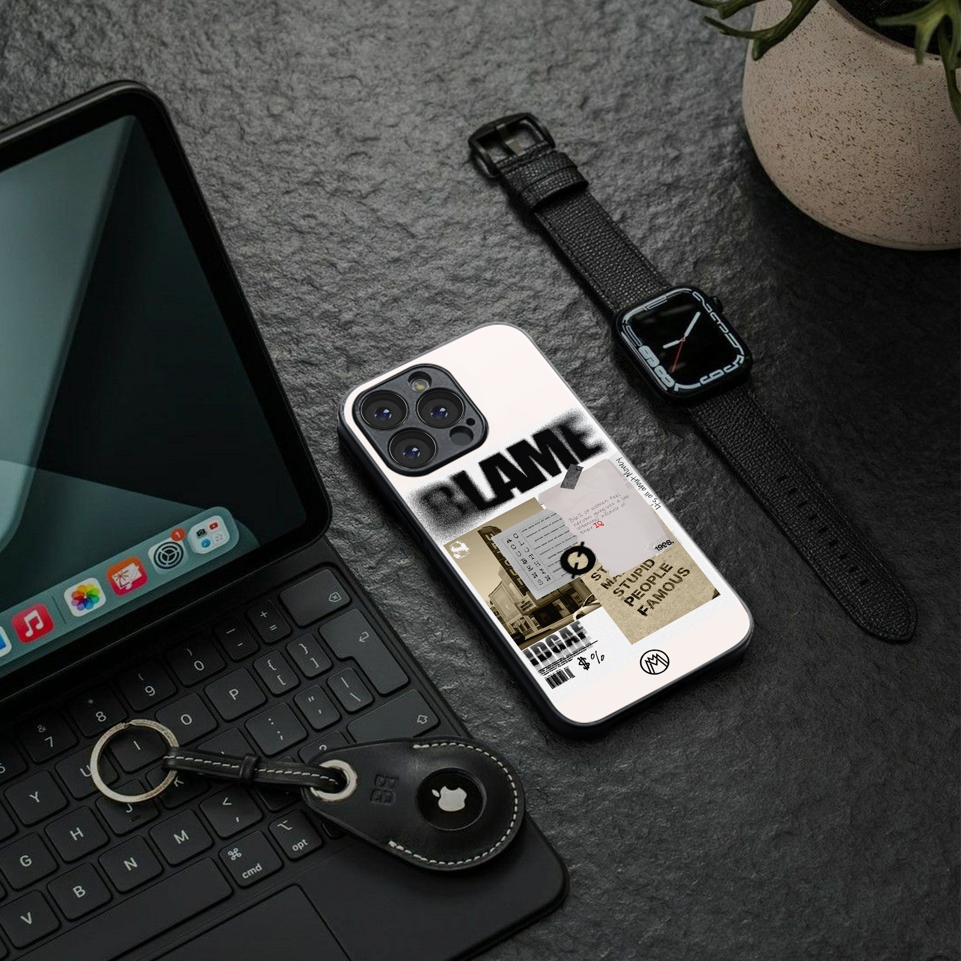 blame back phone cover | glass case for iphone 16