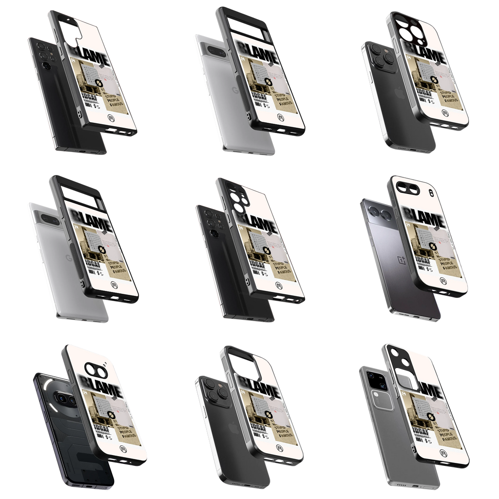 Durable Glass Back Mobile Case for iPhone, Samsung, OnePlus, Google Pixel, Redmi, Vivo, Oppo