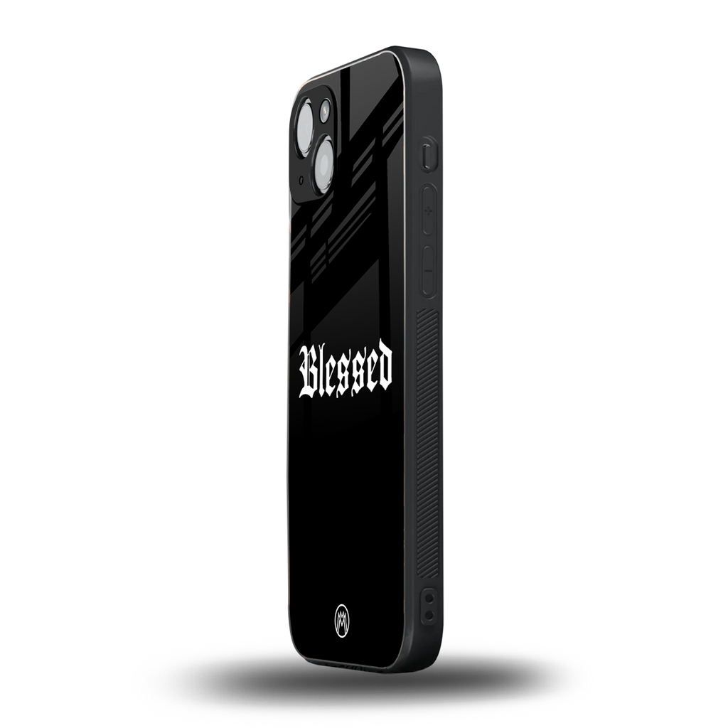blessed back phone cover | glass case for iphone 14 plus