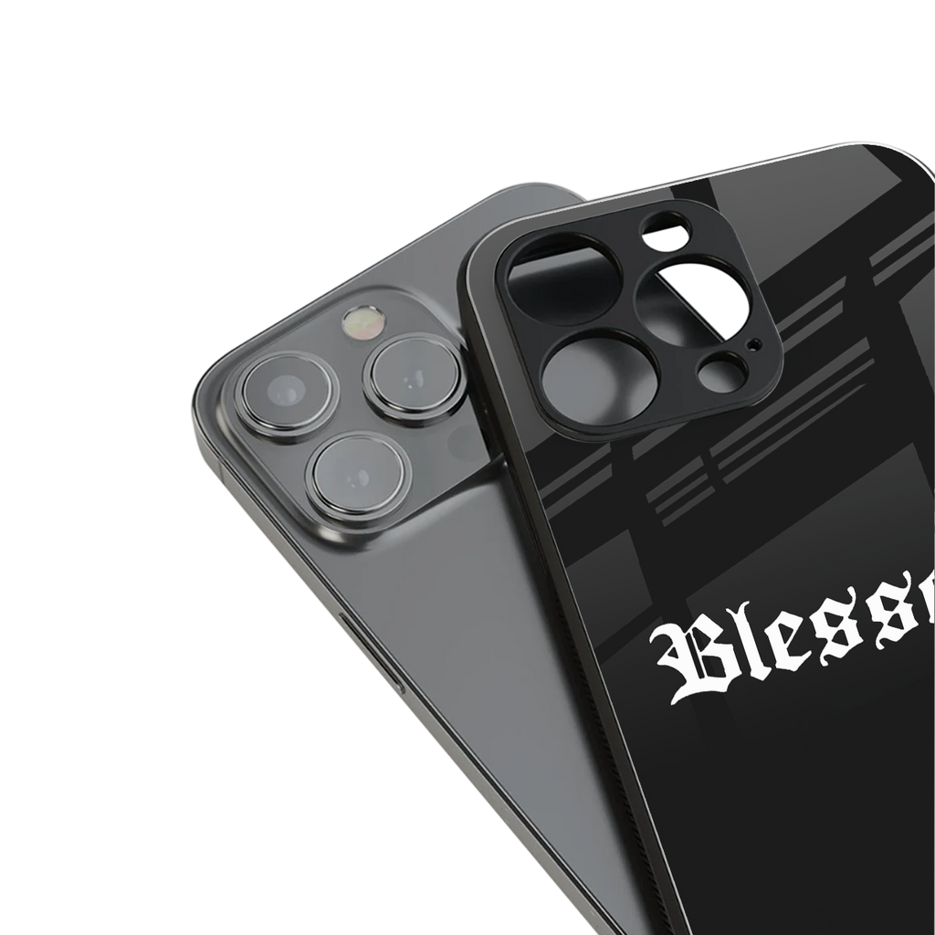 blessed back phone cover | glass case for iphone 16 plus