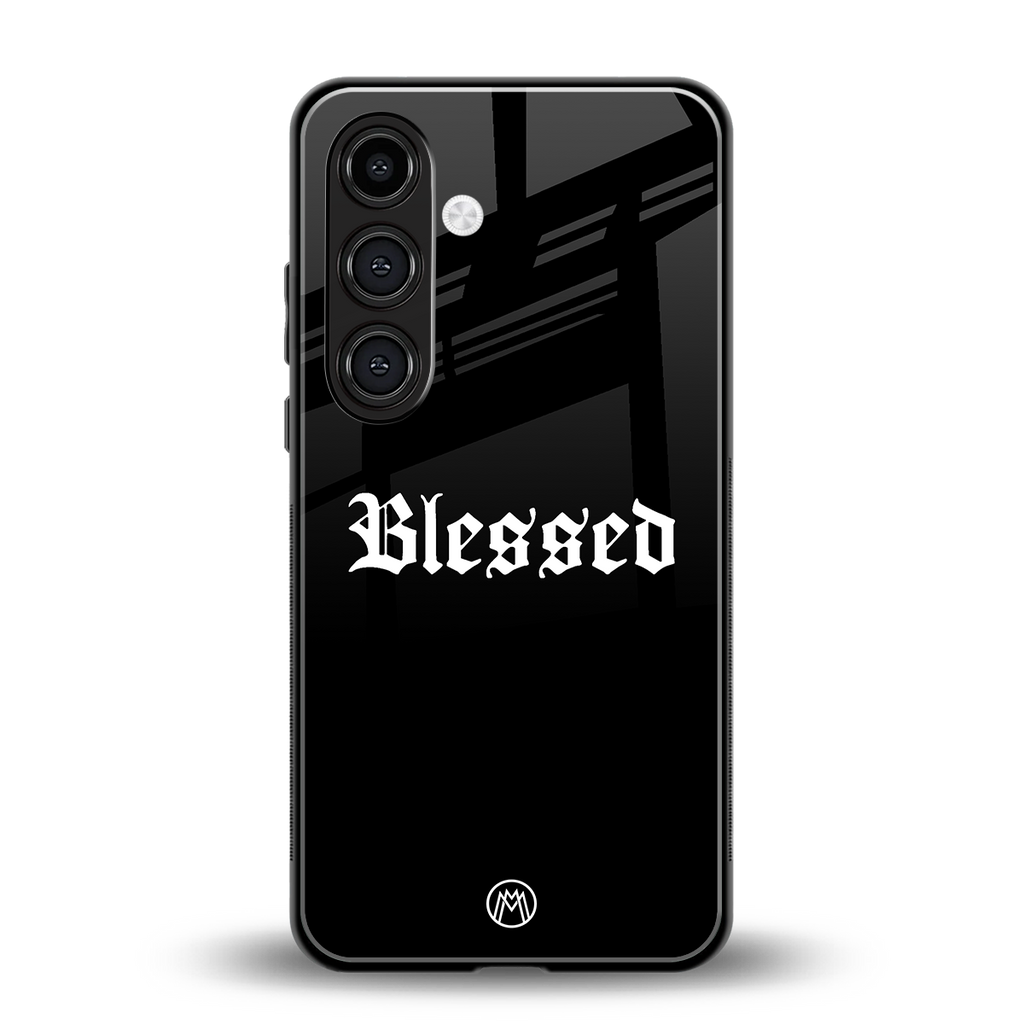 blessed back phone cover | glass case for samsung galaxy s25 plus
