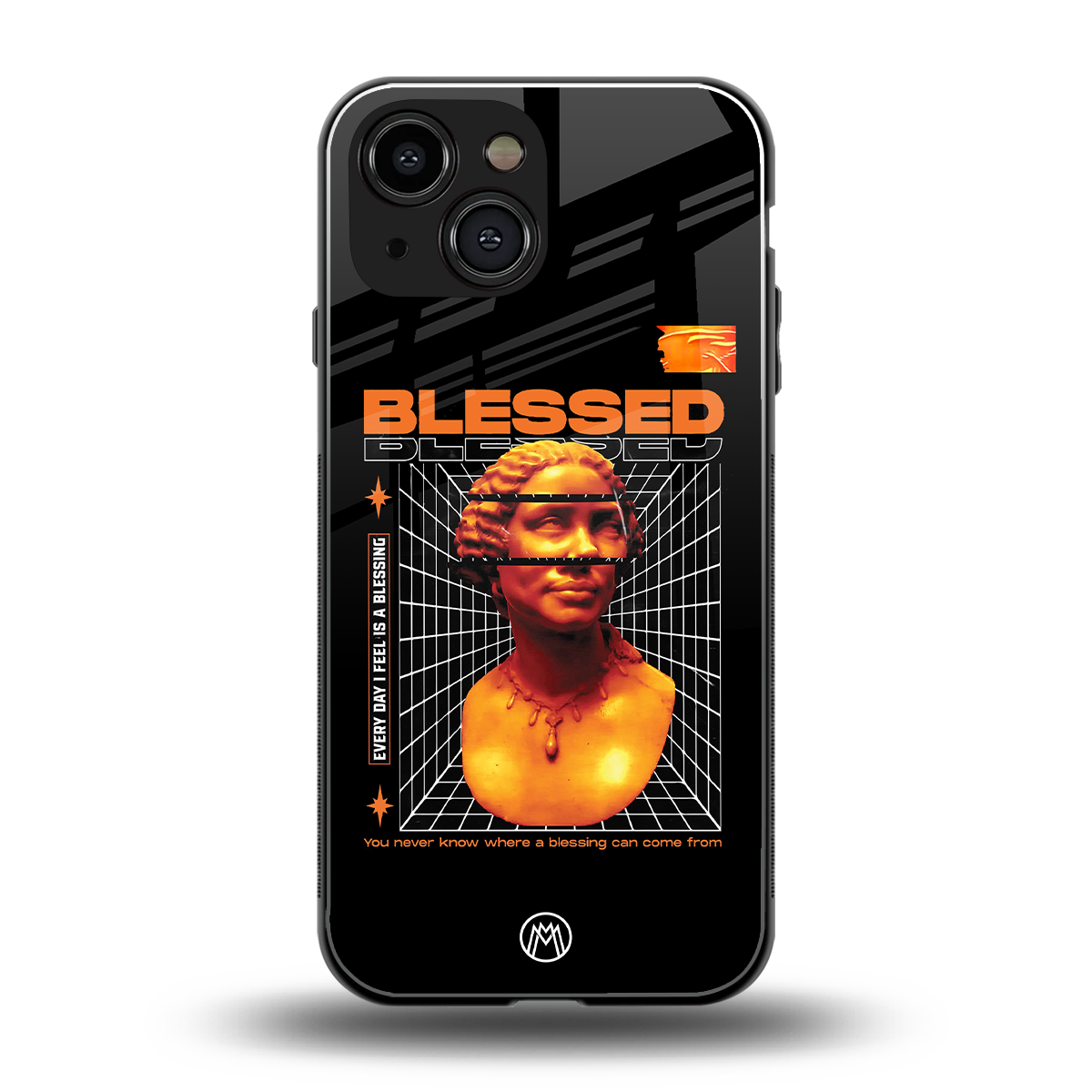 blessing back phone cover | glass case for iphone 13 mini