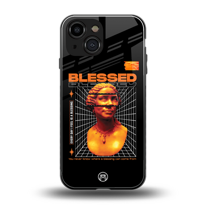 blessing back phone cover | glass case for iphone 13 mini