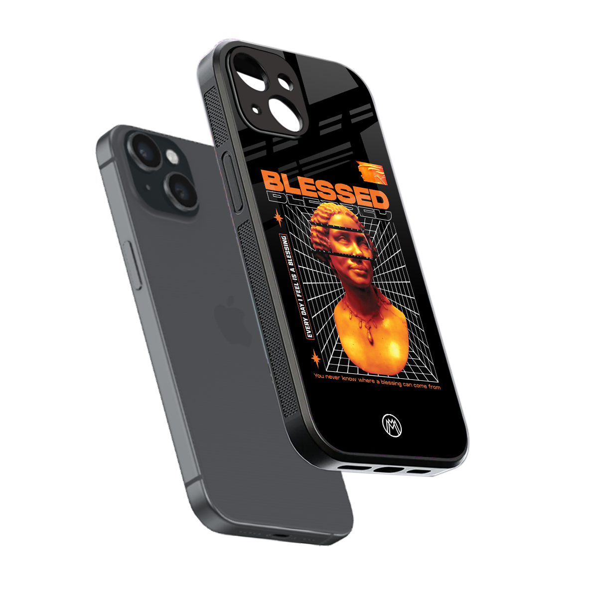 blessing back phone cover | glass case for iphone 13 mini