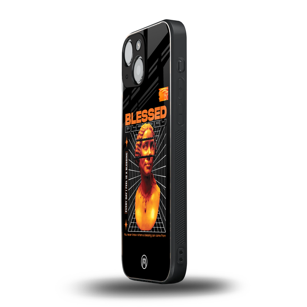 blessing back phone cover | glass case for iphone 13 mini
