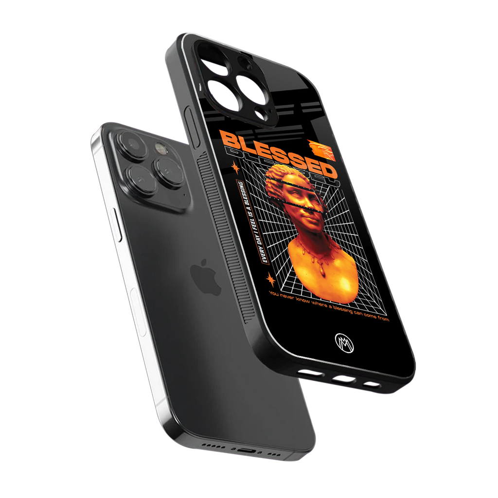 blessing back phone cover | glass case for iphone 13 pro max