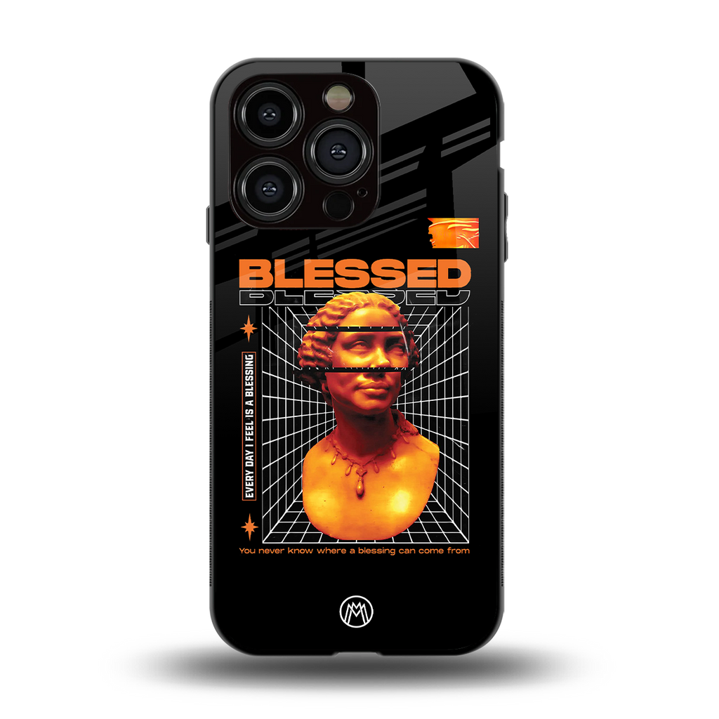 blessing back phone cover | glass case for iphone 13 pro
