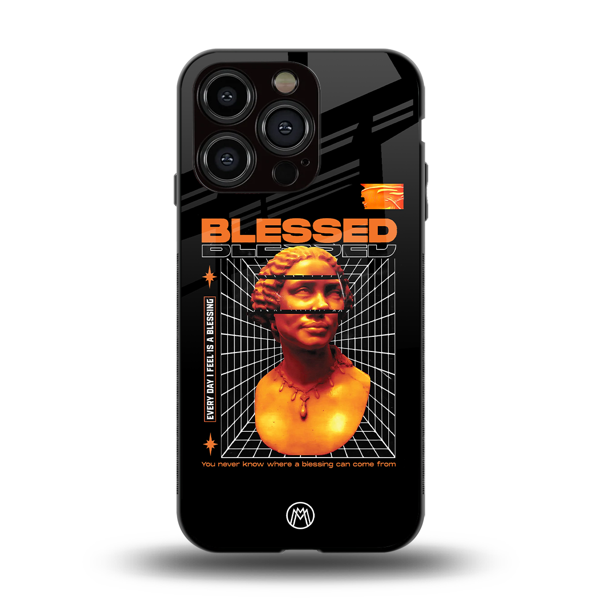 blessing back phone cover | glass case for iphone 13 pro
