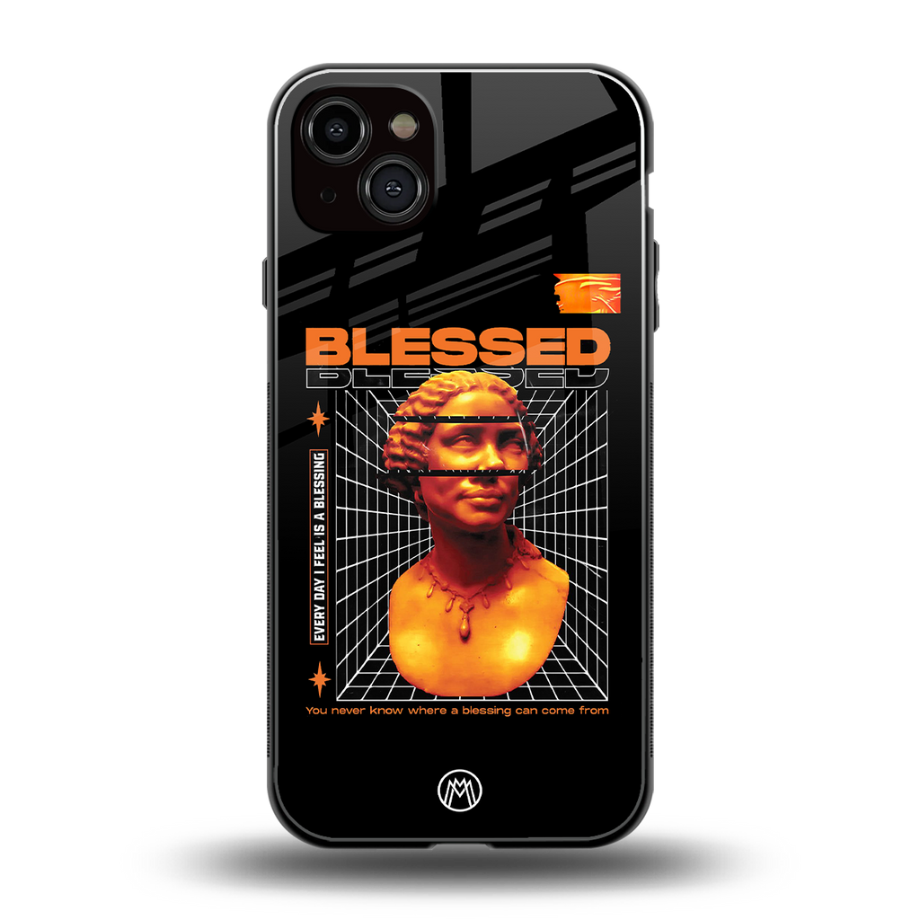 blessing back phone cover | glass case for iphone 14 plus