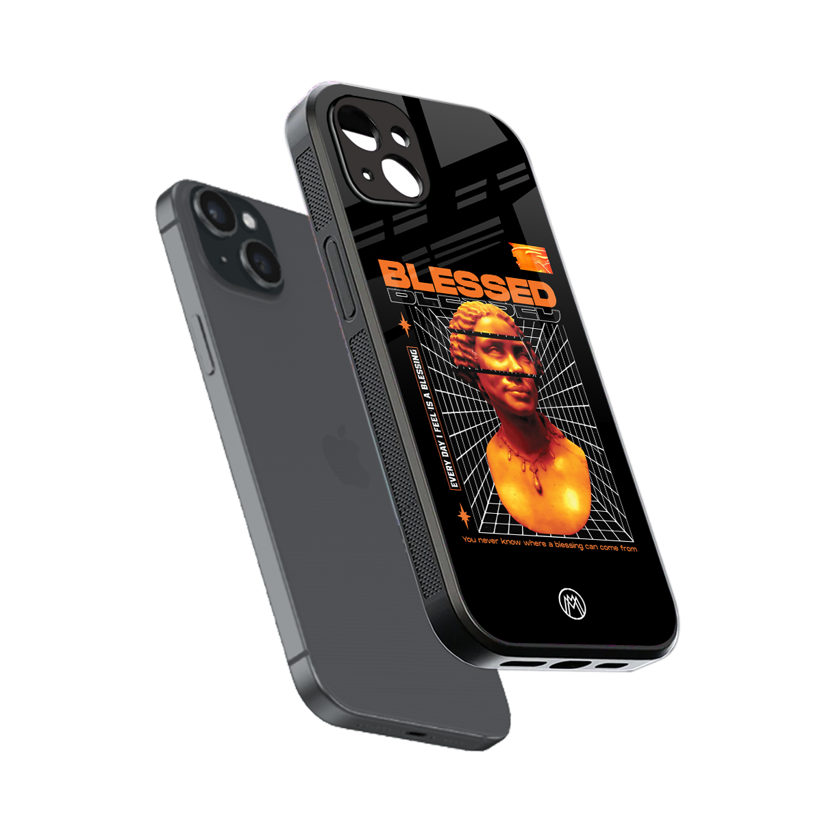 blessing back phone cover | glass case for iphone 14 plus