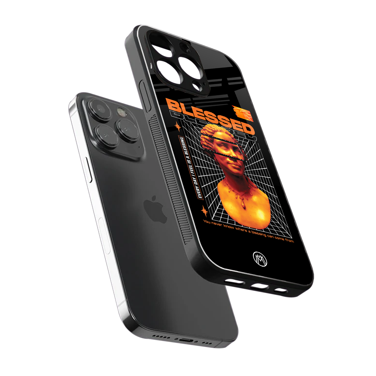 blessing back phone cover | glass case for iphone 15 pro max