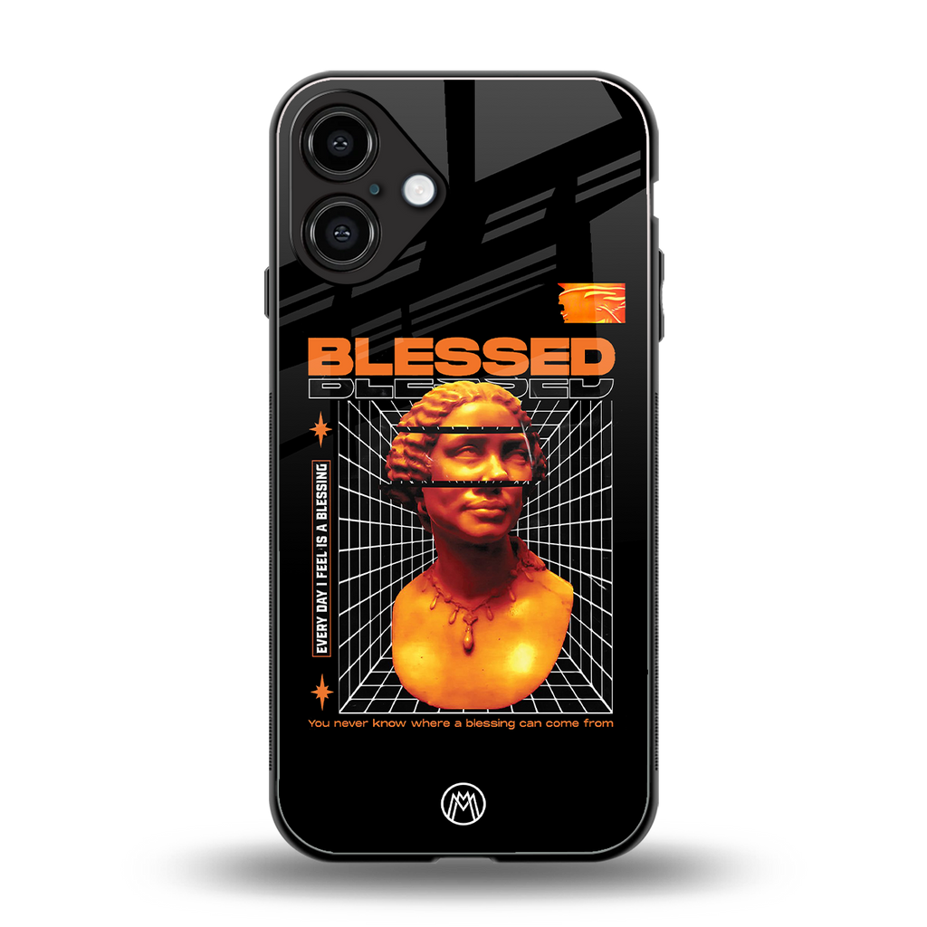 blessing back phone cover | glass case for iphone 16 plus