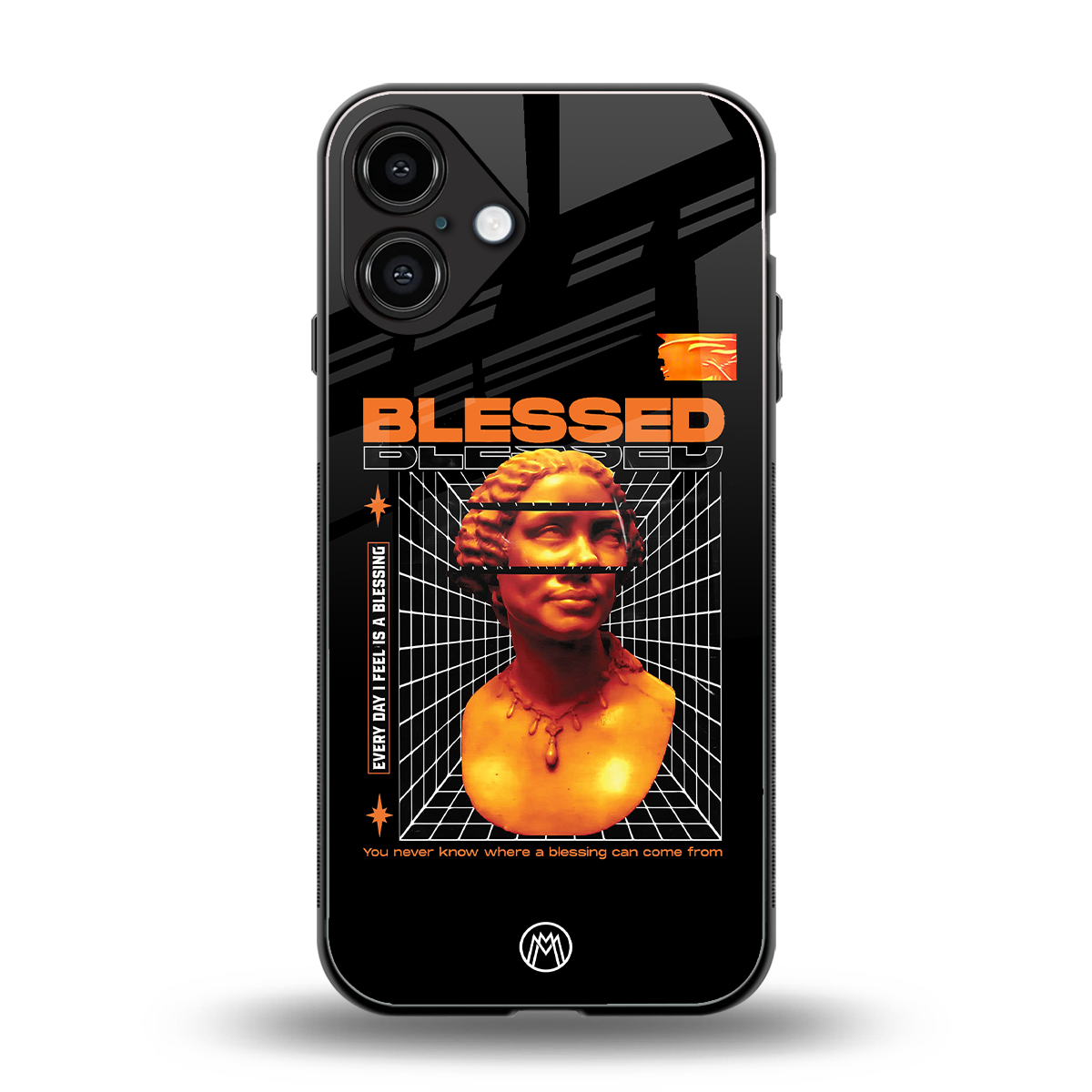 blessing back phone cover | glass case for iphone 16 plus