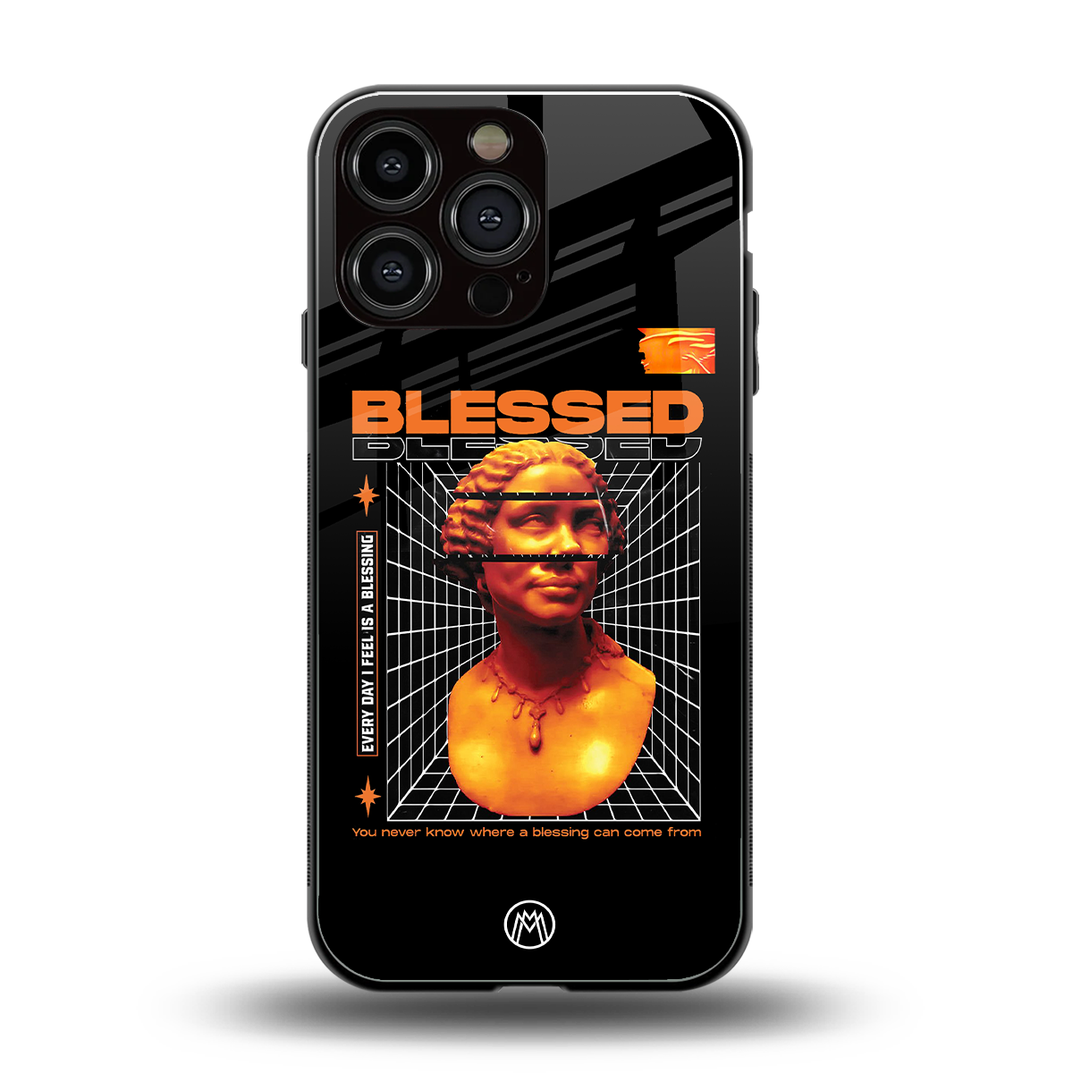 blessing back phone cover | glass case for iphone 16 pro max