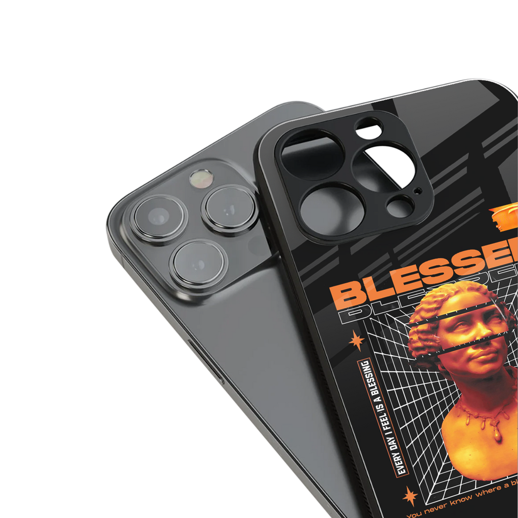 blessing back phone cover | glass case for iphone 13 pro max