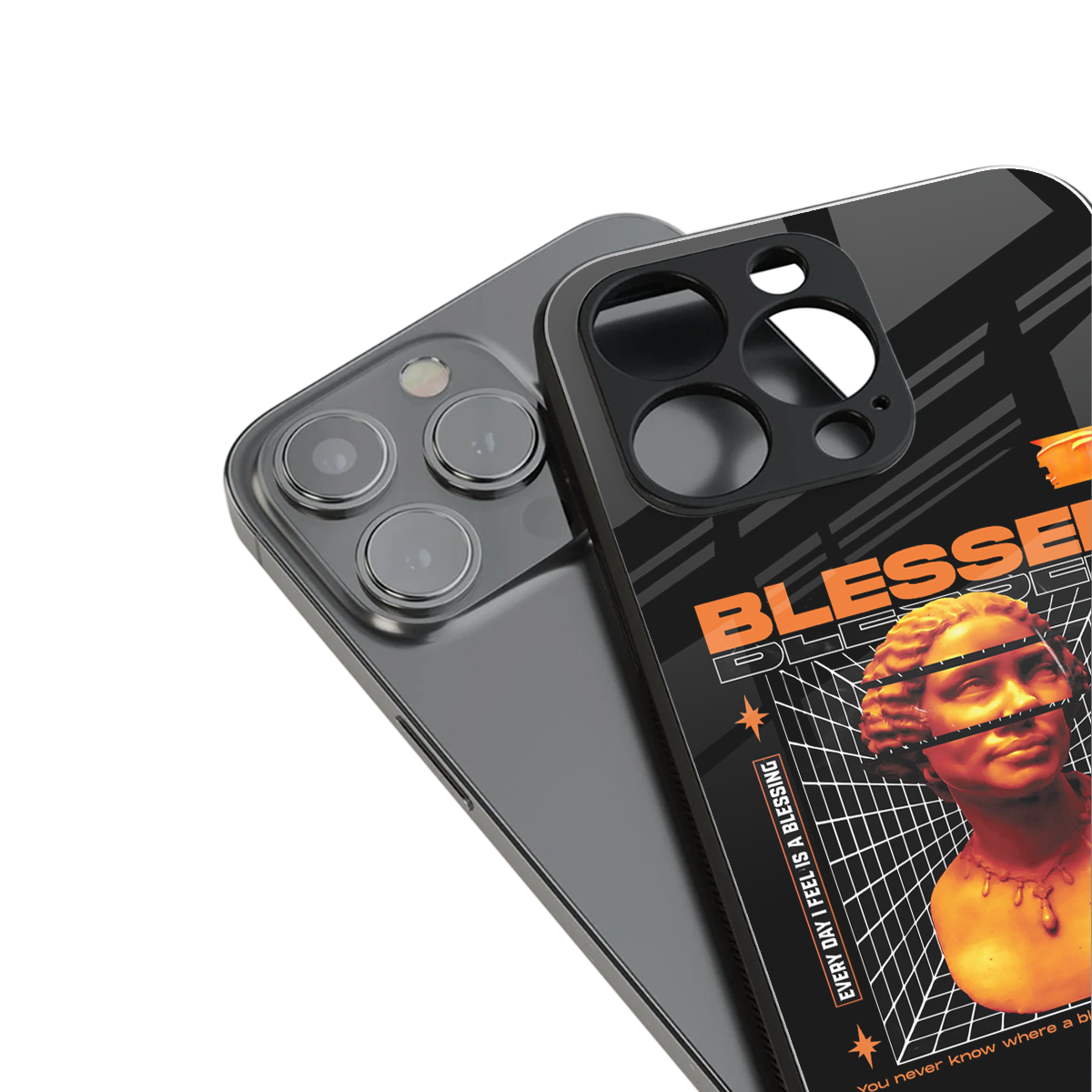 blessing back phone cover | glass case for iphone 13 mini