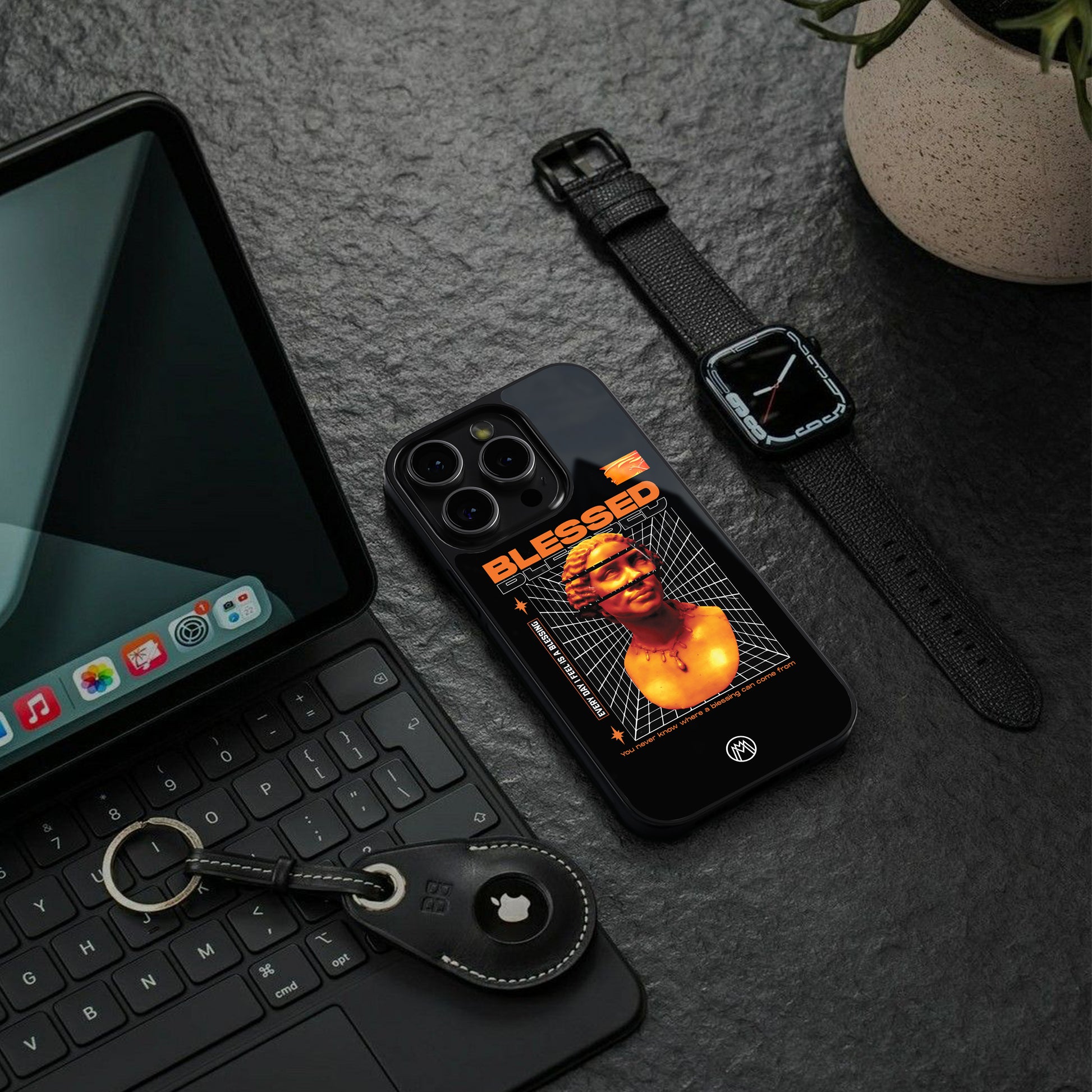 blessing back phone cover | glass case for iphone 16 pro