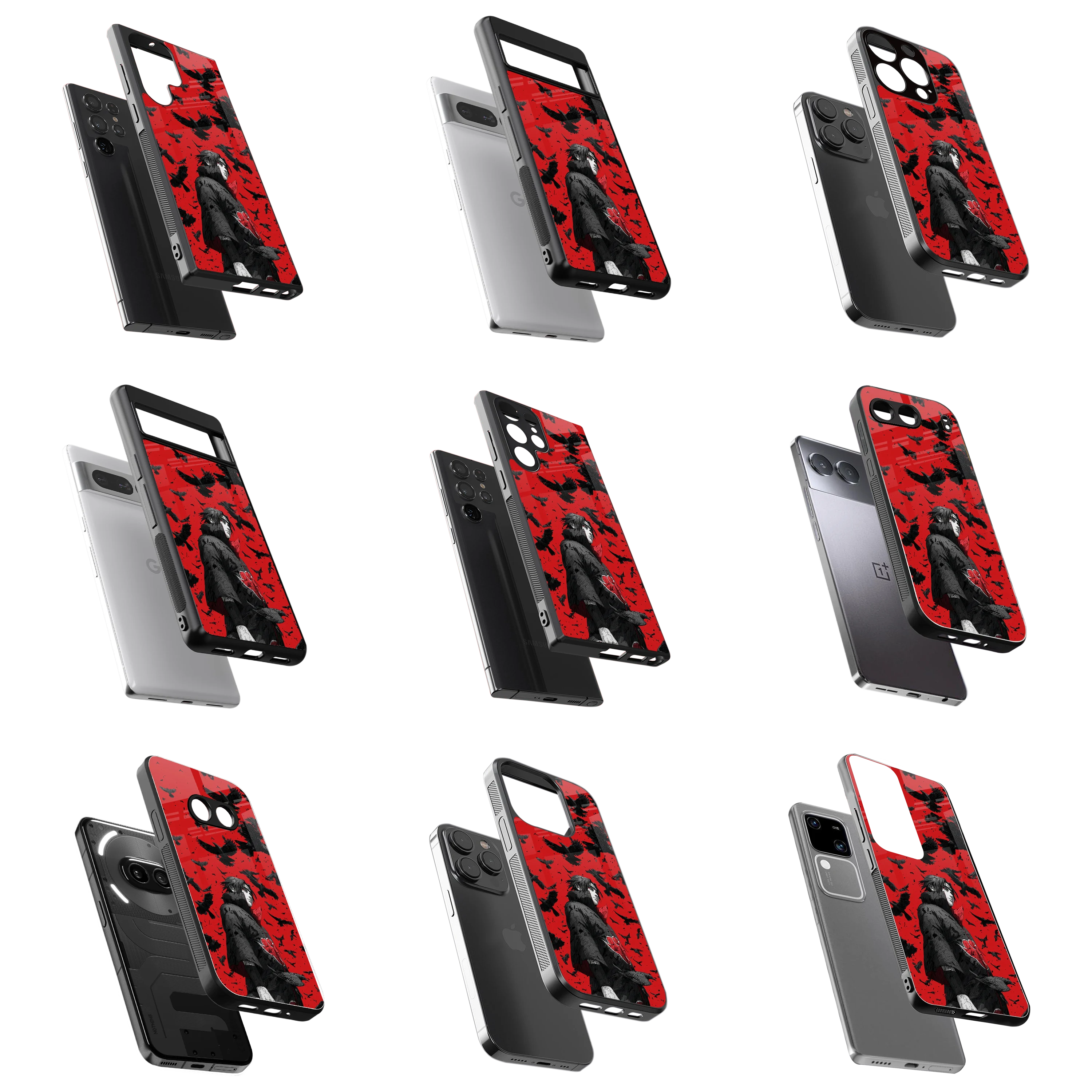 Durable Glass Back Mobile Case for iPhone, Samsung, OnePlus, Google Pixel, Redmi, Vivo, Oppo