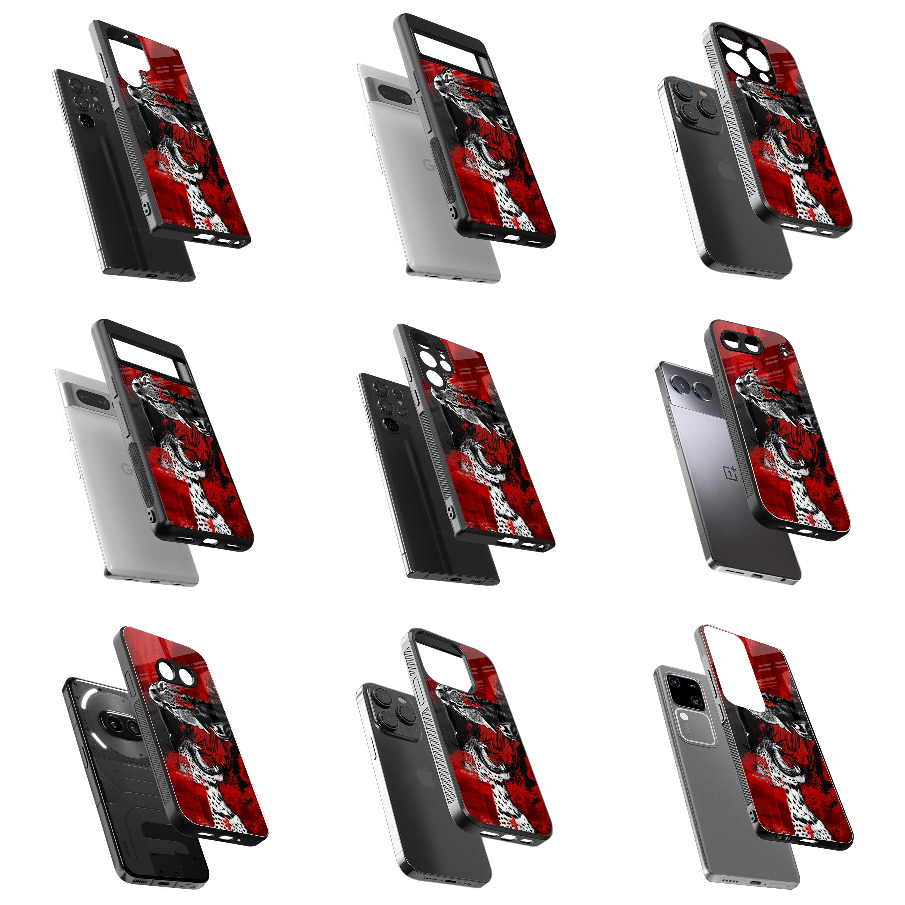 Durable Glass Back Mobile Case for iPhone, Samsung, OnePlus, Google Pixel, Redmi, Vivo, Oppo