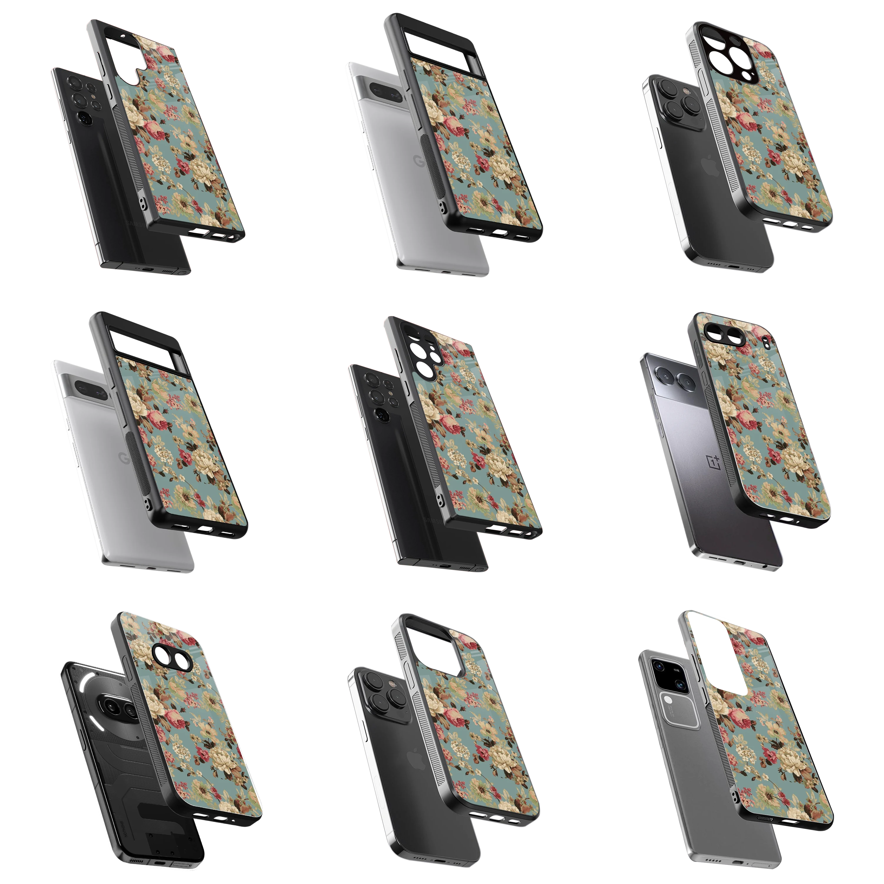 Durable Glass Back Mobile Case for iPhone, Samsung, OnePlus, Google Pixel, Redmi, Vivo, Oppo