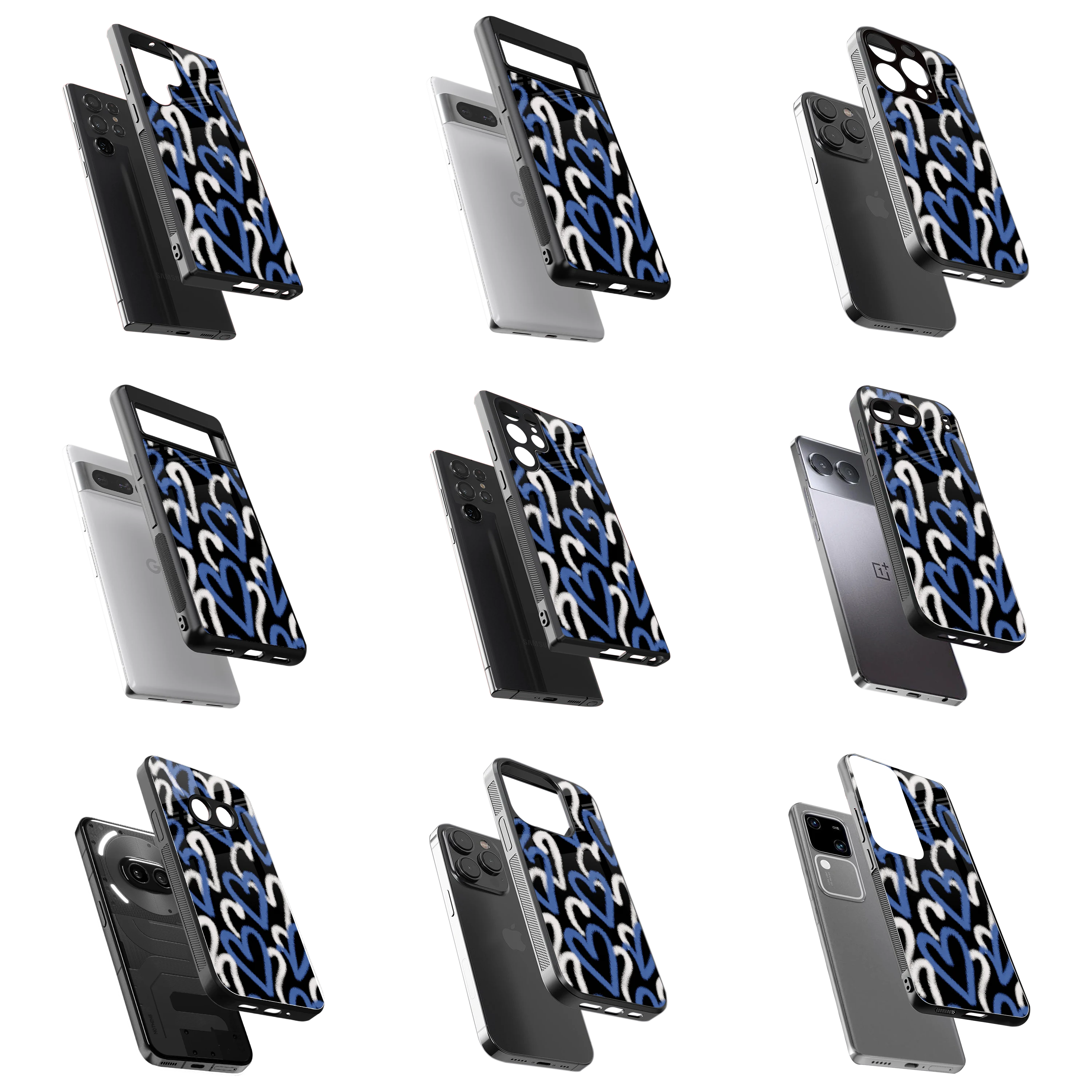 Durable Glass Back Mobile Case for iPhone, Samsung, OnePlus, Google Pixel, Redmi, Vivo, Oppo
