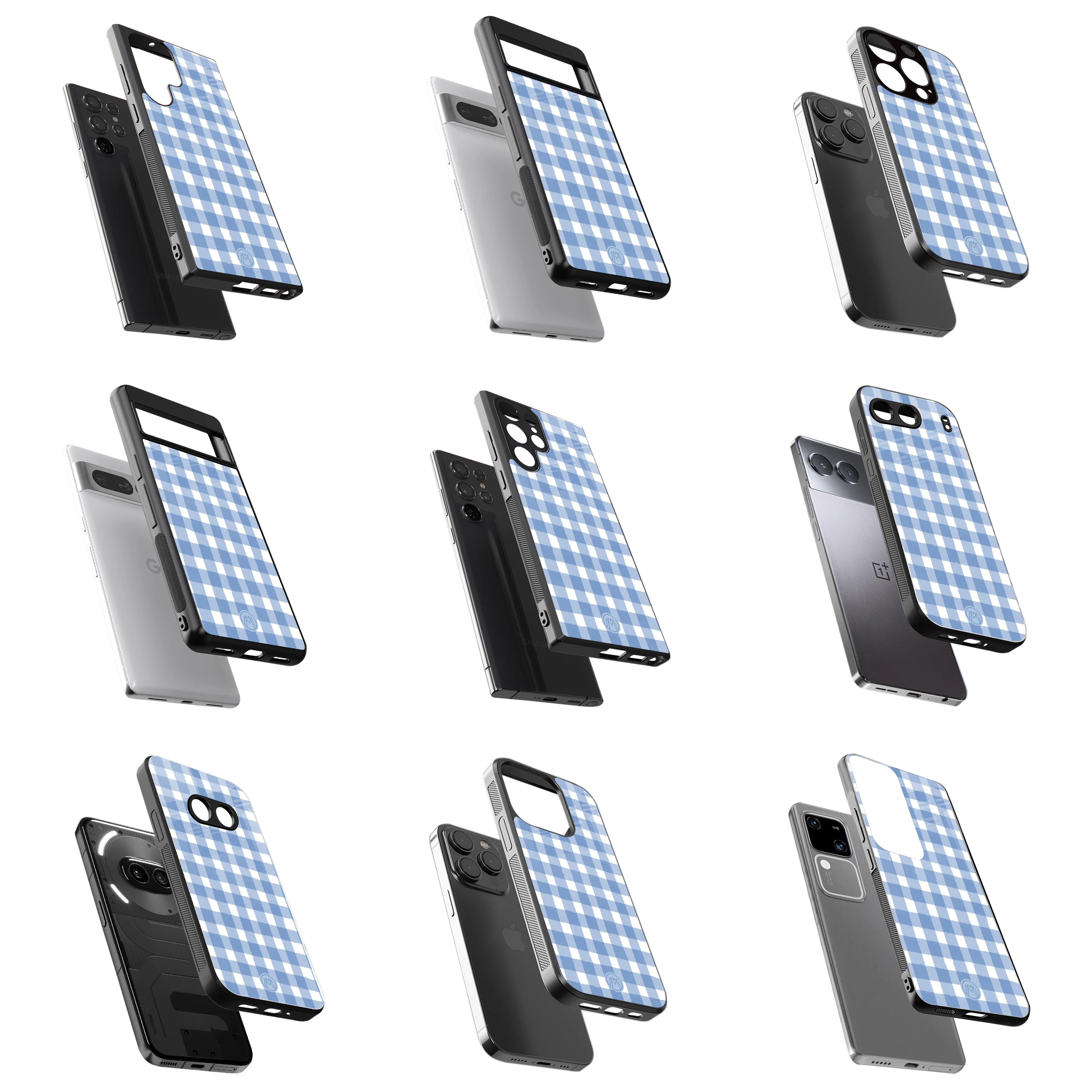Durable Glass Back Mobile Case for iPhone, Samsung, OnePlus, Google Pixel, Redmi, Vivo, Oppo