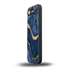 blue gold liquid marble back phone cover | glass case for iphone 16e