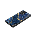 blue gold liquid marble back phone cover | glass case for nothing phone 1