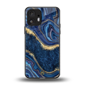 blue gold liquid marble back phone cover | glass case for nothing phone 2