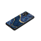 blue gold liquid marble back phone cover | glass case for nothing phone 2