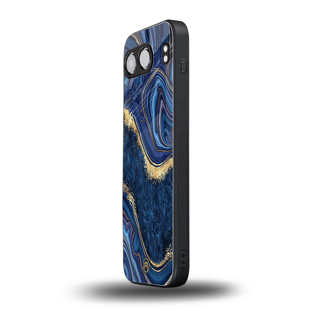 blue gold liquid marble back phone cover | glass case for oneplus nord 4