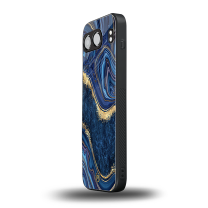 blue gold liquid marble back phone cover | glass case for oneplus nord 4