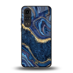 blue gold liquid marble back phone cover | glass case for oneplus nord ce 4 lite