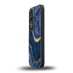 blue gold liquid marble back phone cover | glass case for oneplus nord ce 4