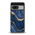 blue gold liquid marble back phone cover | glass case for Google Pixel 8