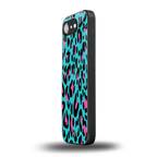 blue leopard fur back phone cover | glass case for iphone 16e
