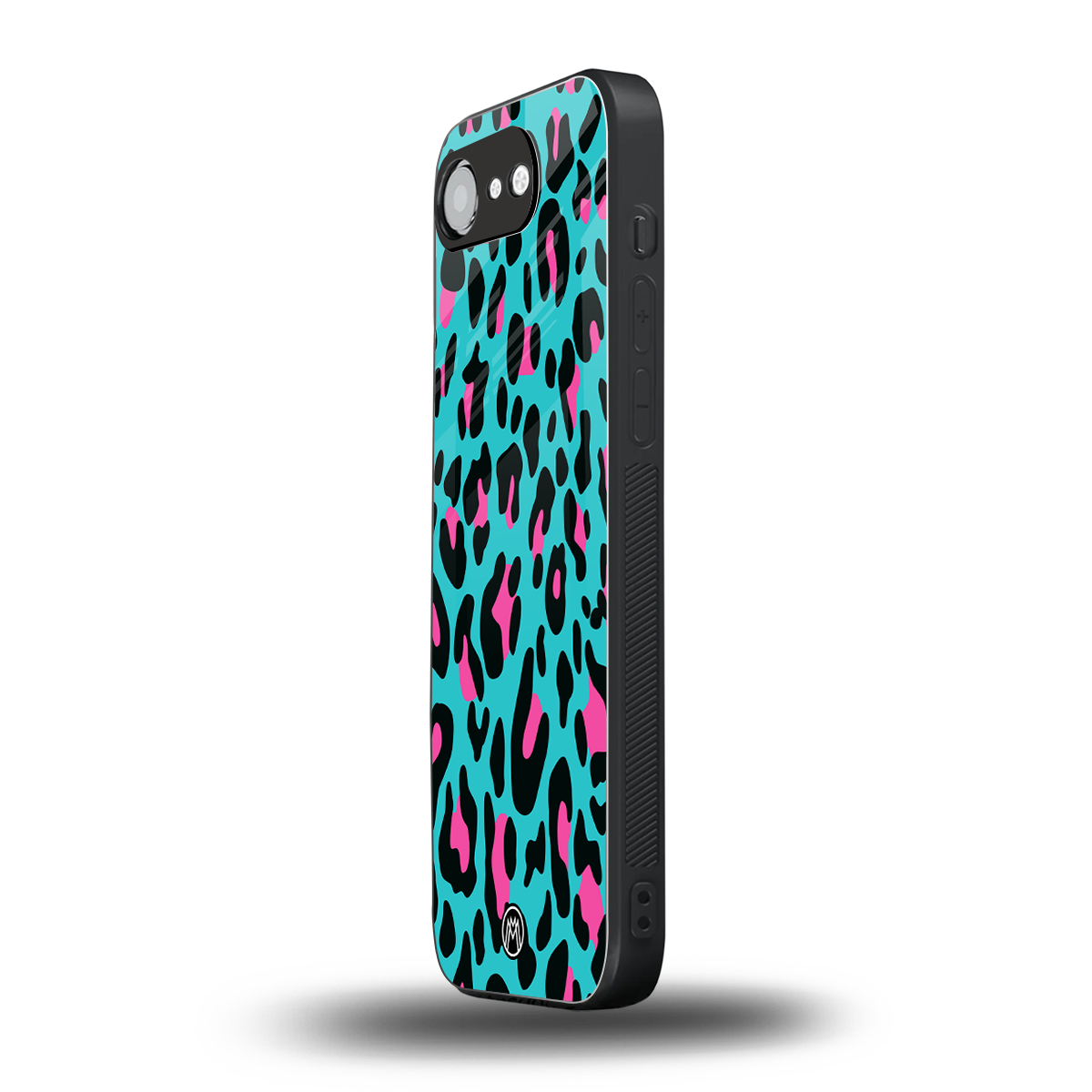 blue leopard fur back phone cover | glass case for iphone 16e