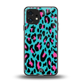 blue leopard fur back phone cover | glass case for nothing phone 1