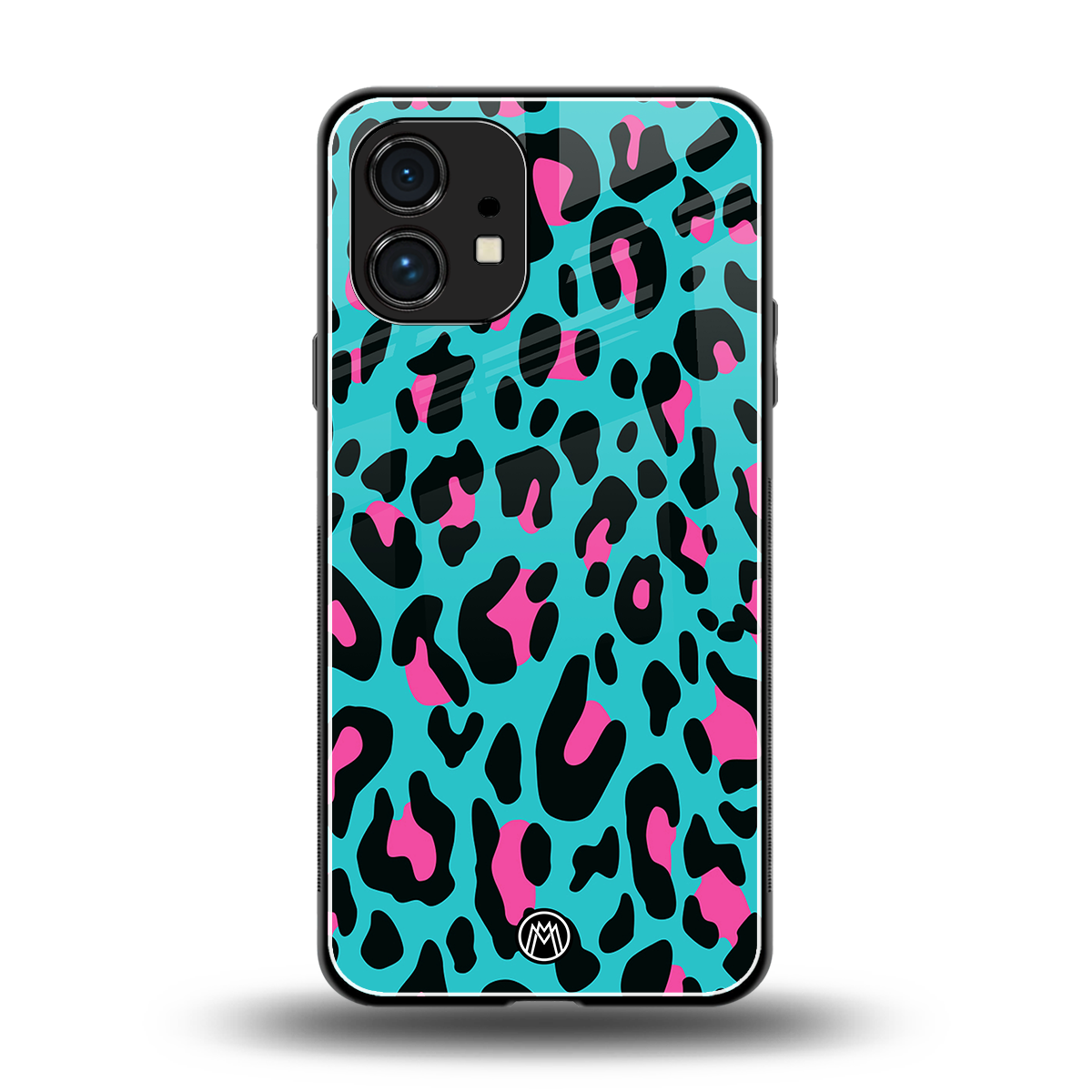 blue leopard fur back phone cover | glass case for nothing phone 1
