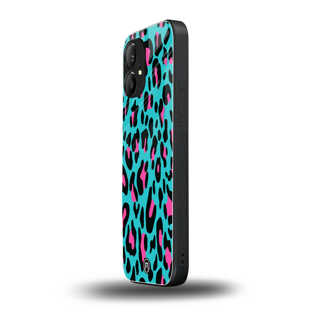 blue leopard fur back phone cover | glass case for nothing phone 1